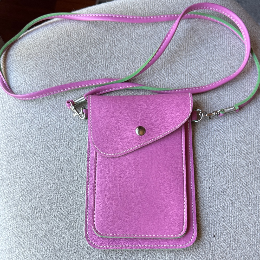 Pink Crossbody Purse Snap Closure Everyday Shoulder Bag